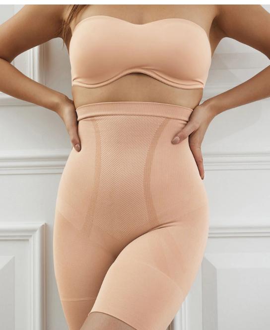 Premium Women’s High Waist Shapewear | Tummy Control, Anti - Rolling & All - Day Comfort (Beige) - Ganga Store